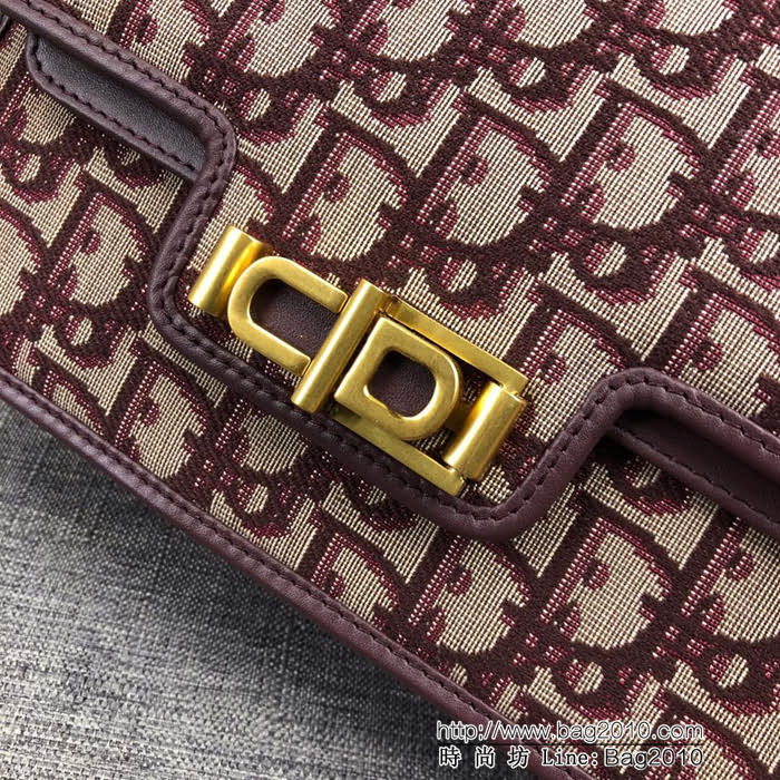 DIOR迪奧 老花布系列 Dior oblique 帆布斜挎包 復古CD扣  zdo1238